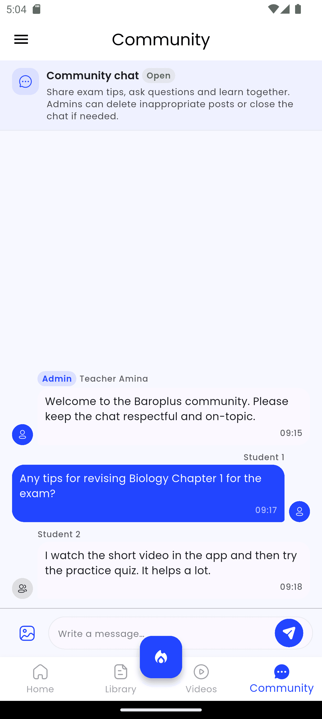 Baroplus Community screen